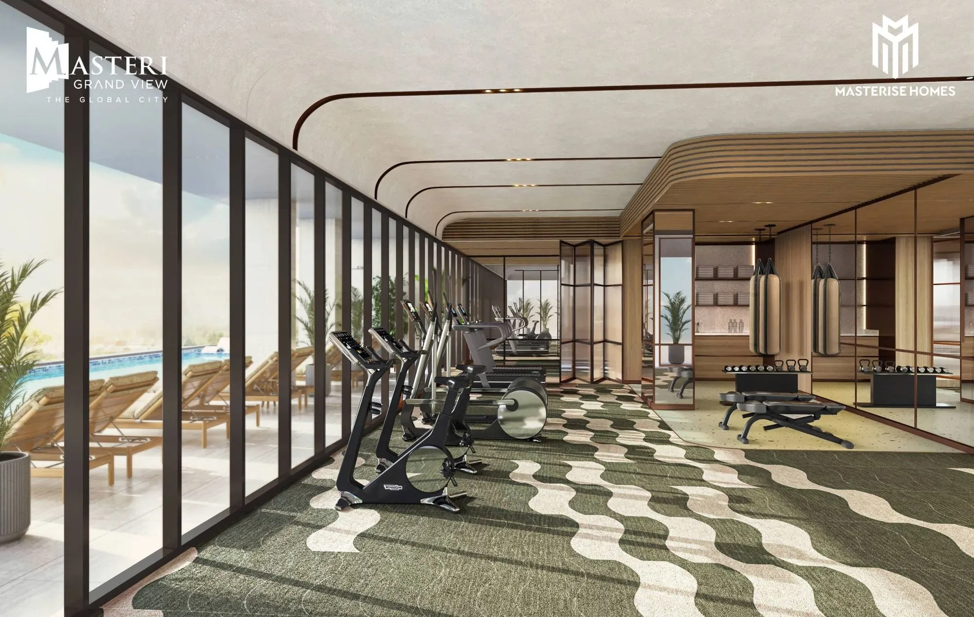 Phòng gym kính toàn cảnh tại Masteri Grand View