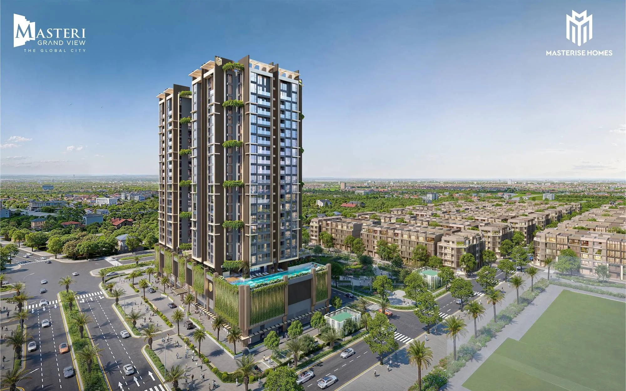 Hồ bơi tòa Glow nhìn từ trên cao, hình minh họa
